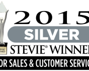 2015 Silver Stevie Winner for Sales and Customer Service badge