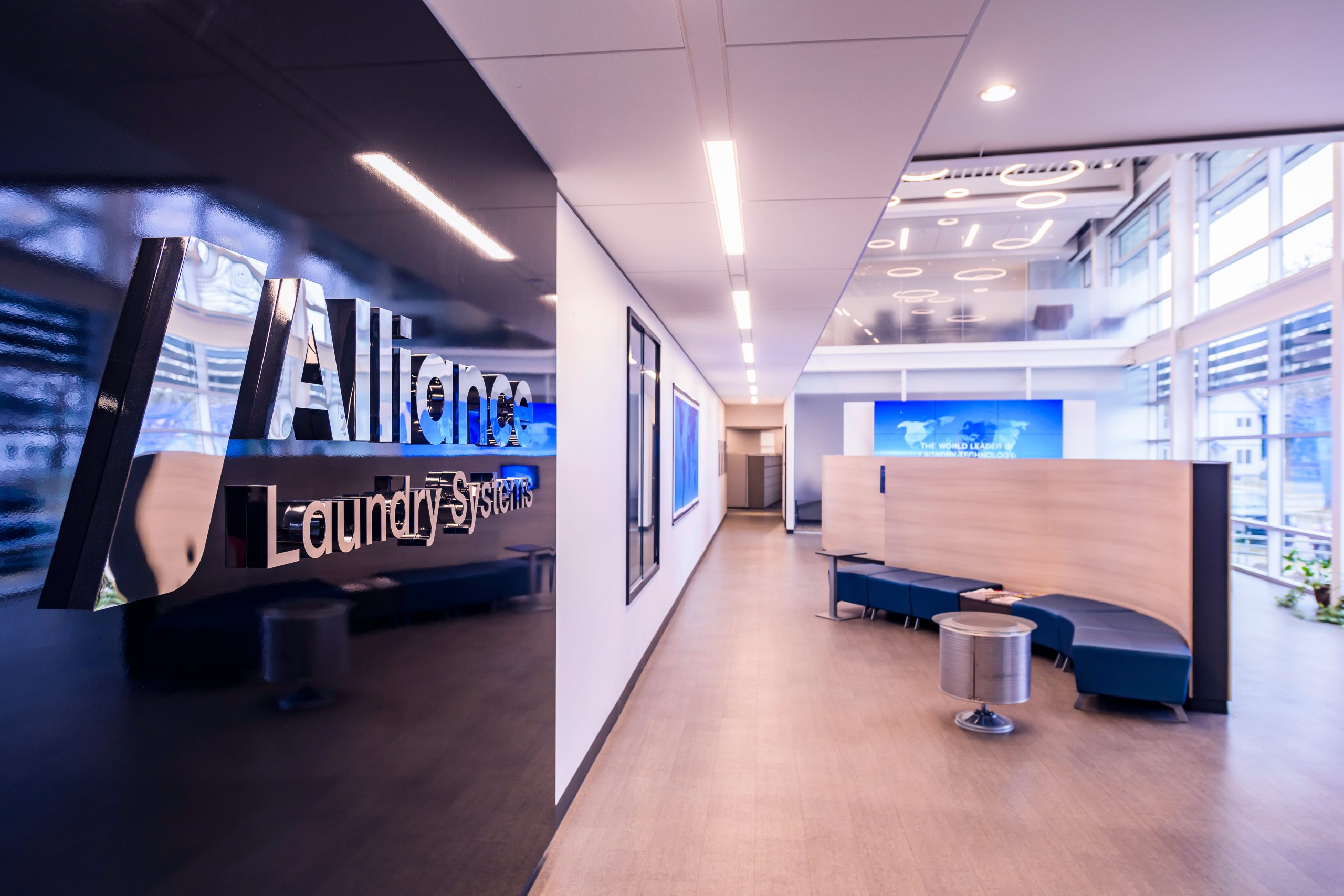 Lobby at Alliance Laundry Systems headquarters