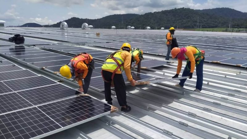 Installation of solar panels on Alliance rooftop